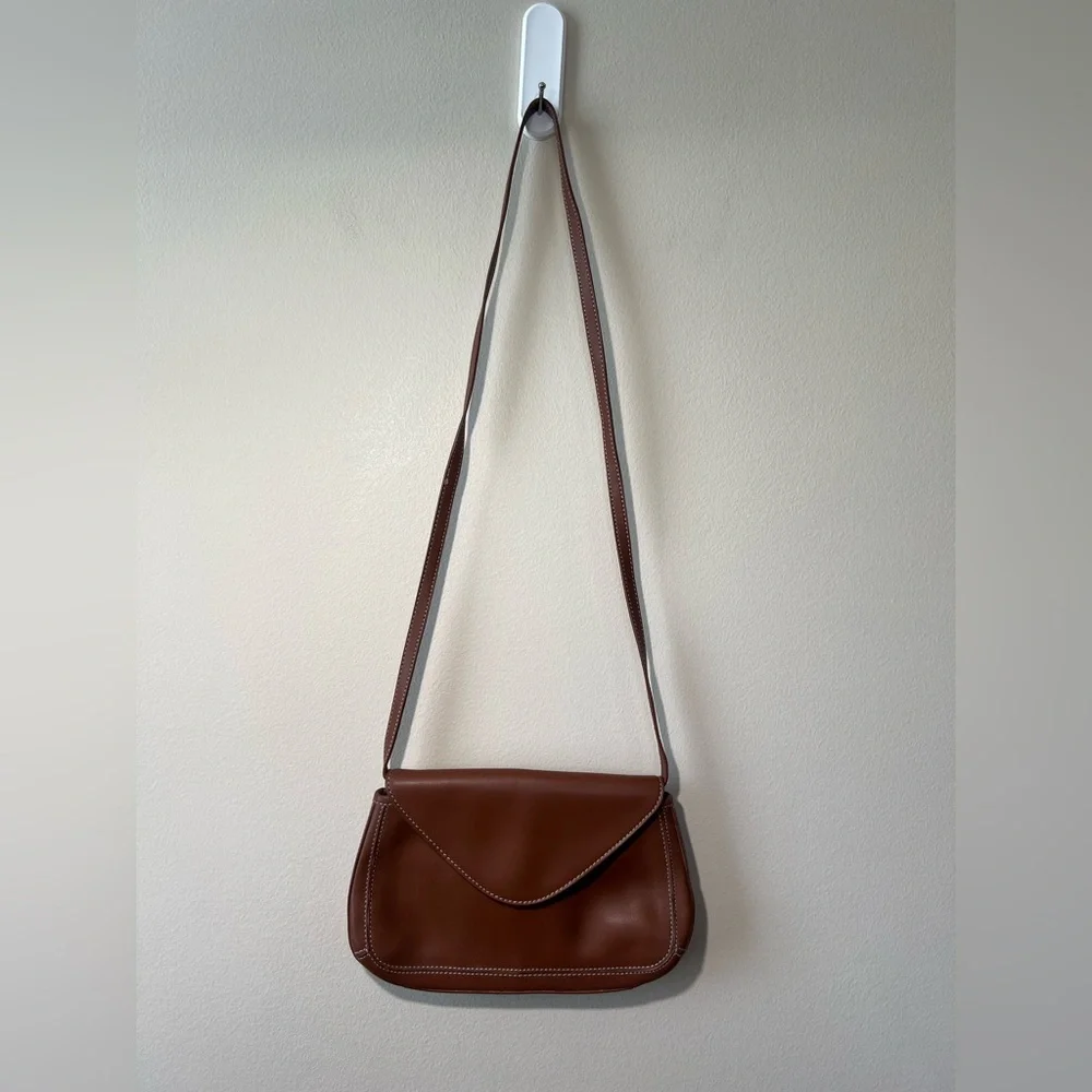 Bandolino Crossbody Camel Leather Shoulder Bag Convertible Clutch‎ Purse New